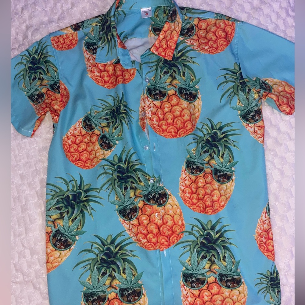 Tropical Pineapple Print Shirt